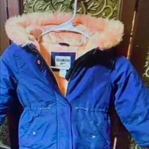 Kids Purple Jacket with Pink Fur Trim